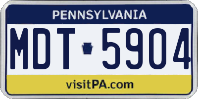 PA license plate MDT5904