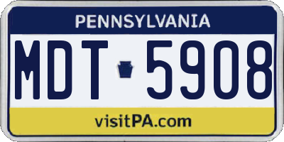 PA license plate MDT5908