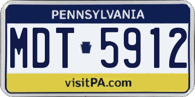 PA license plate MDT5912