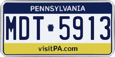 PA license plate MDT5913