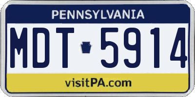 PA license plate MDT5914