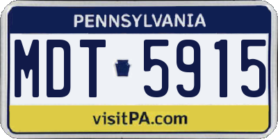 PA license plate MDT5915