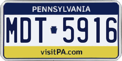PA license plate MDT5916