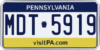 PA license plate MDT5919