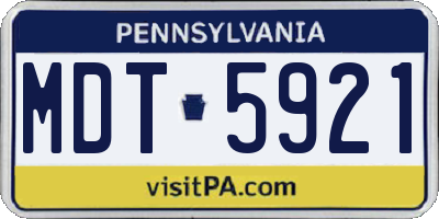 PA license plate MDT5921