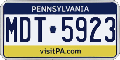 PA license plate MDT5923