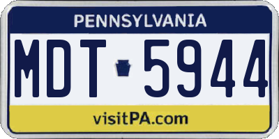 PA license plate MDT5944
