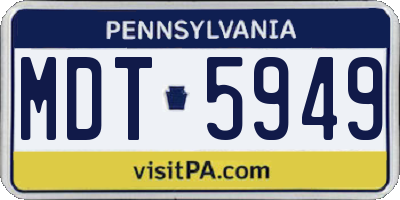 PA license plate MDT5949