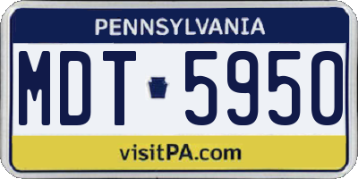 PA license plate MDT5950