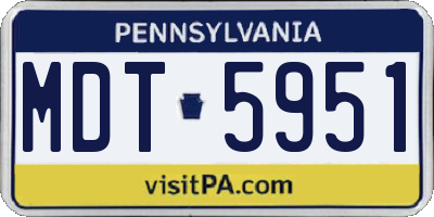 PA license plate MDT5951