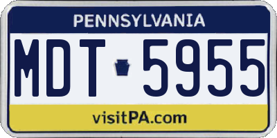 PA license plate MDT5955