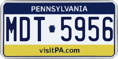PA license plate MDT5956