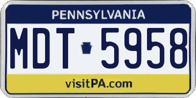 PA license plate MDT5958
