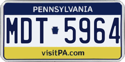 PA license plate MDT5964