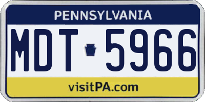 PA license plate MDT5966