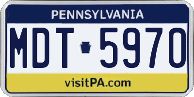 PA license plate MDT5970
