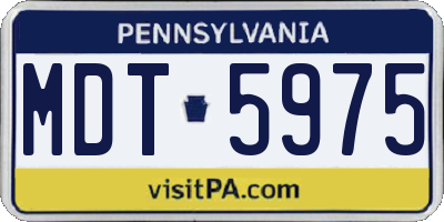 PA license plate MDT5975
