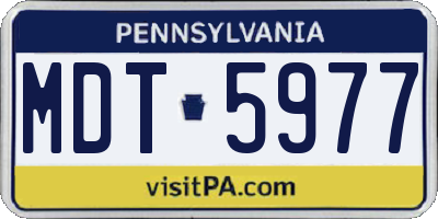 PA license plate MDT5977