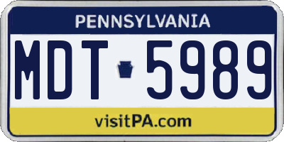 PA license plate MDT5989