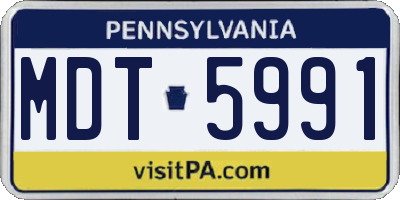 PA license plate MDT5991