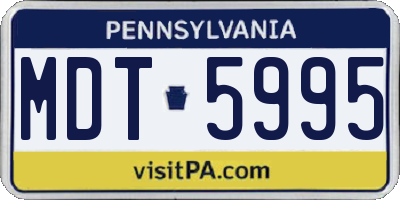 PA license plate MDT5995