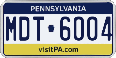 PA license plate MDT6004