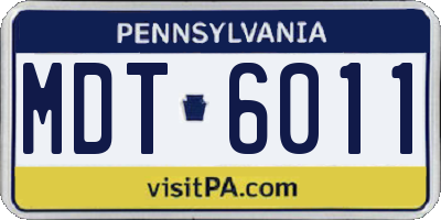 PA license plate MDT6011