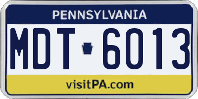 PA license plate MDT6013
