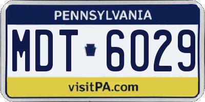 PA license plate MDT6029