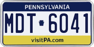PA license plate MDT6041