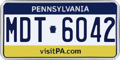 PA license plate MDT6042