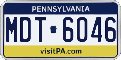 PA license plate MDT6046