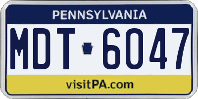 PA license plate MDT6047