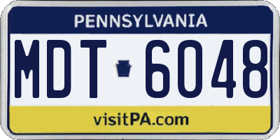 PA license plate MDT6048