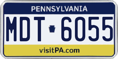 PA license plate MDT6055