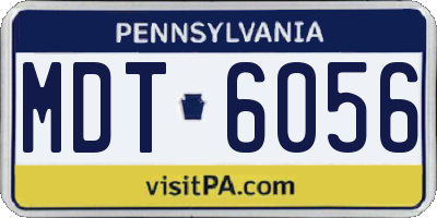 PA license plate MDT6056