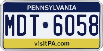 PA license plate MDT6058