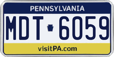 PA license plate MDT6059