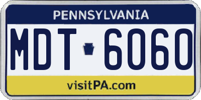 PA license plate MDT6060
