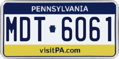 PA license plate MDT6061