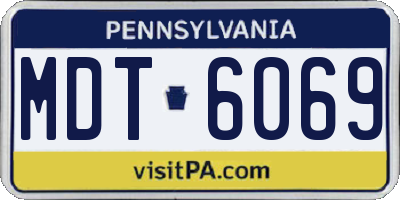 PA license plate MDT6069