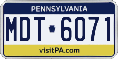 PA license plate MDT6071