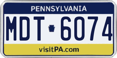 PA license plate MDT6074