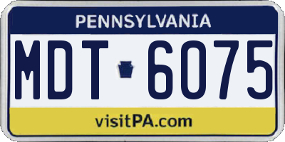 PA license plate MDT6075