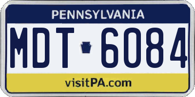 PA license plate MDT6084