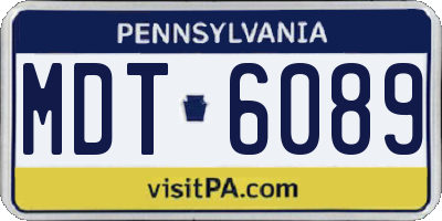 PA license plate MDT6089