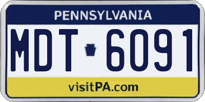 PA license plate MDT6091