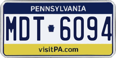 PA license plate MDT6094