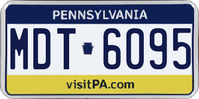 PA license plate MDT6095