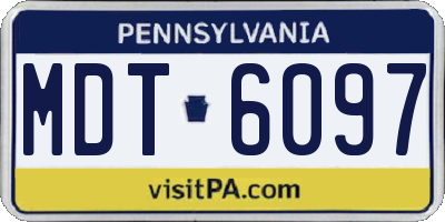 PA license plate MDT6097